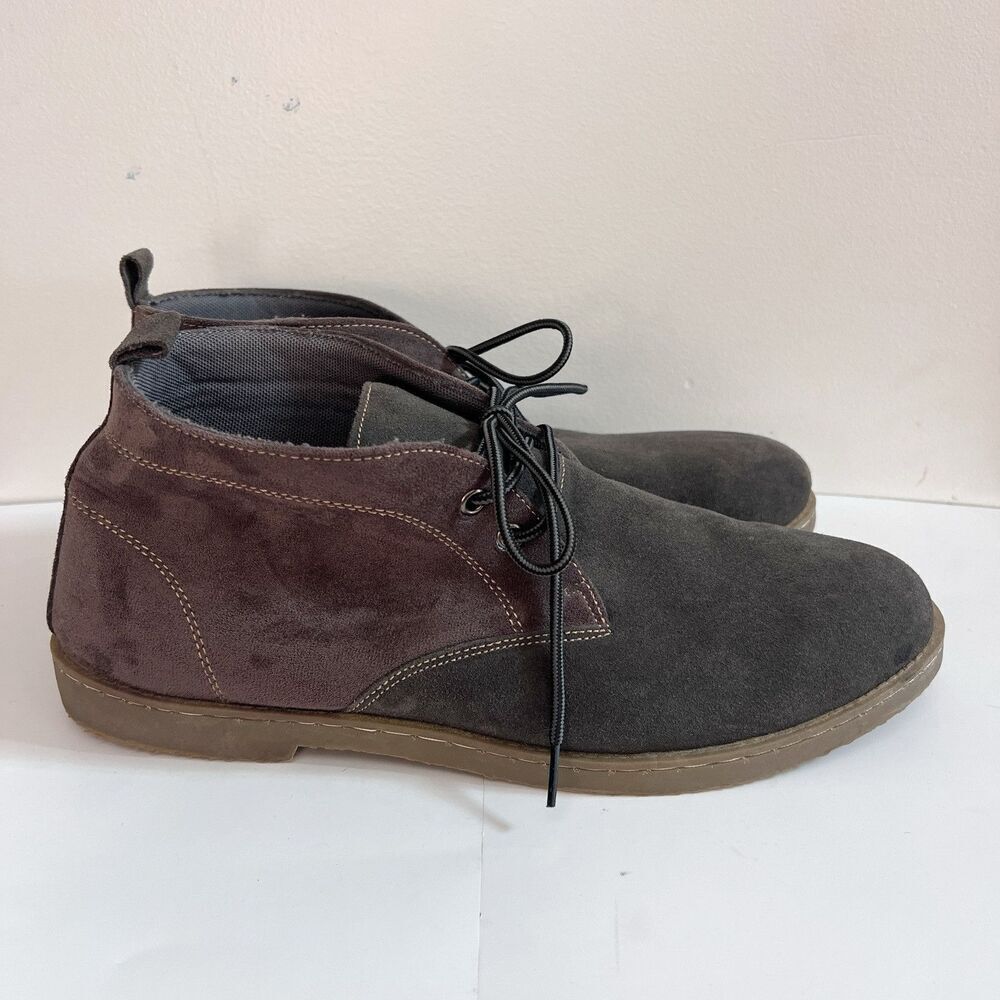 Atlas For Men Gray Suede Leather Chukka Ankle Boots EU 46 US 12 Classic Preppy